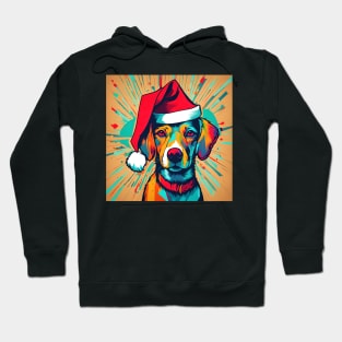 Retriever Wearing A Santa Hat Pop Art Puppy Hoodie